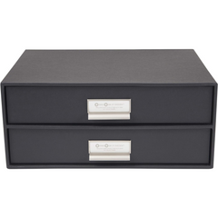 Bigso Birger 2-Drawer Fiberboard Label Frame Document Box