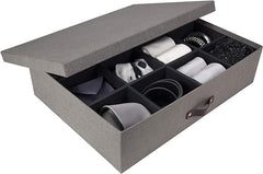 Bigso Jakob 12-Compartment Storage Box - 4x16.9x12.2in Gray
