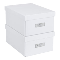 Bigso Karin Collapsible Storage Box - Photo Storage Box - 2 Pack - White