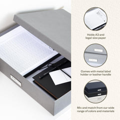 Bigso Sverker Legal/Art Storage - 3.3x17.1x12.2in Gray