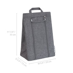Bigso Grey Travel Shoe Bag, Luggage Shoe Holder Bag with Handle, 9.4" x 5.9" x 13.8"