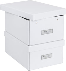 Bigso Karin Collapsible Storage Box - Photo Storage Box - 2 Pack - White
