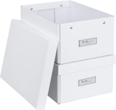 Bigso Karin Collapsible Storage Box - Photo Storage Box - 2 Pack - White