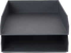 Bigso Hakan 2-Tier Stackable Letter Tray - 2.5x9x12.2" Dark Gray