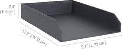 Bigso Hakan 2-Tier Stackable Letter Tray - 2.5x9x12.2" Dark Gray