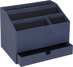 Bigso Greta Desktop Organizer, 16 x 9.4 x 7.2 Inches, Blue