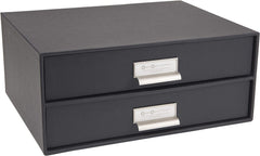 Bigso Birger 2-Drawer Fiberboard Label Frame Document Box