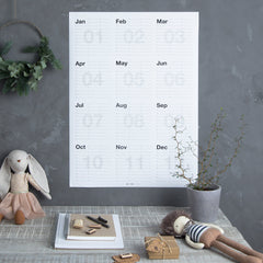 Bigso Yearless Wall Calendar | 12 Month Large Wall Calendar | 150gsm Paper