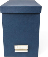 Bigso John Fiberboard Label Frame Desktop File Storage Box, 10.2 x 7 x 13 in, White