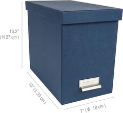 Bigso John Fiberboard Label Frame Desktop File Storage Box, 10.2 x 7 x 13 in, White