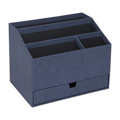 Bigso Greta Desktop Organizer, 16 x 9.4 x 7.2 Inches, Blue