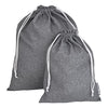 Bigso Grey Travel Laundry Bag Set (2 Pieces) 14.2" x 18.9" and 10.2 x 14.2"