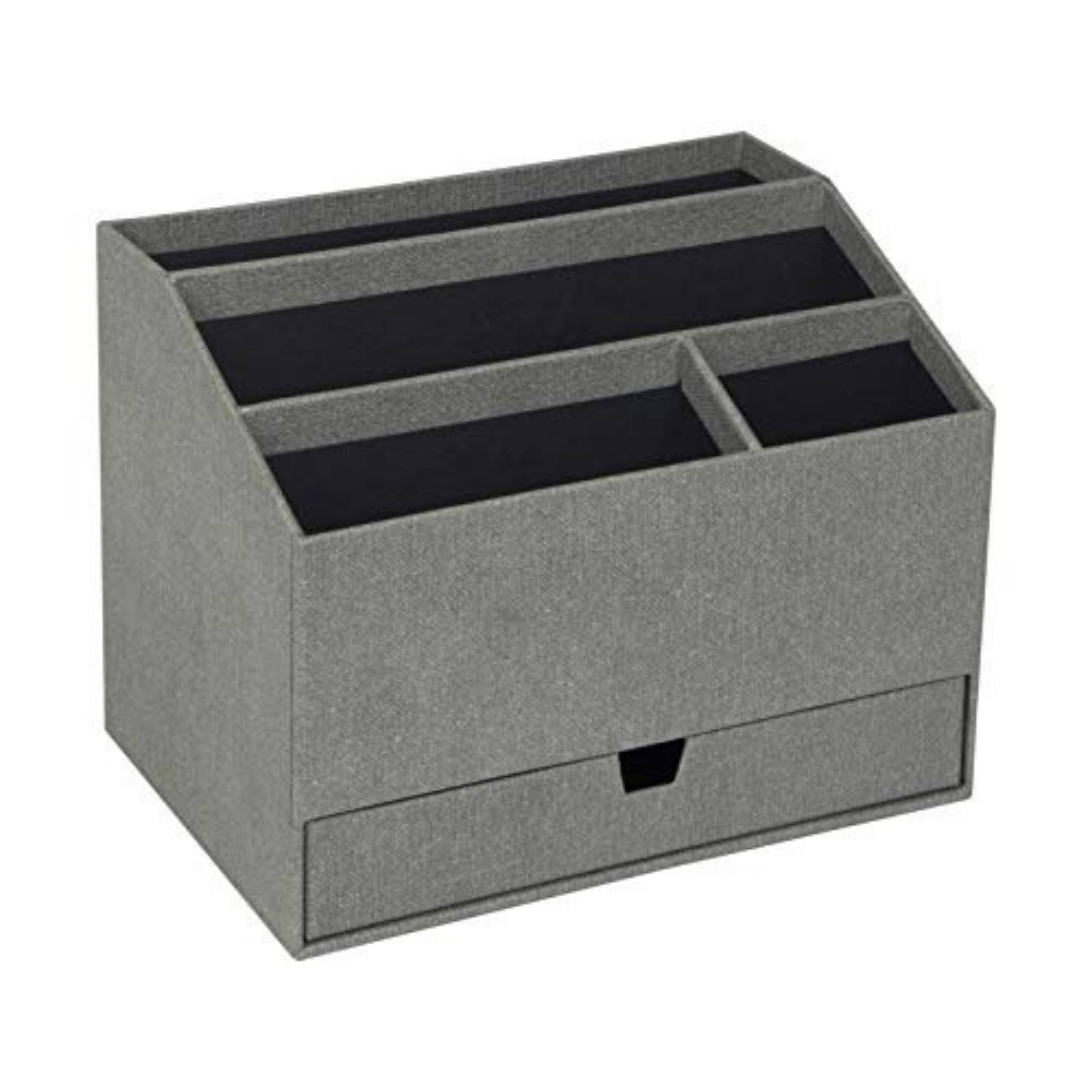 Bigso Greta Grey Desktop Organizer with 4 Compartments and Drawer 9.4” x 6.2” x 7.2”