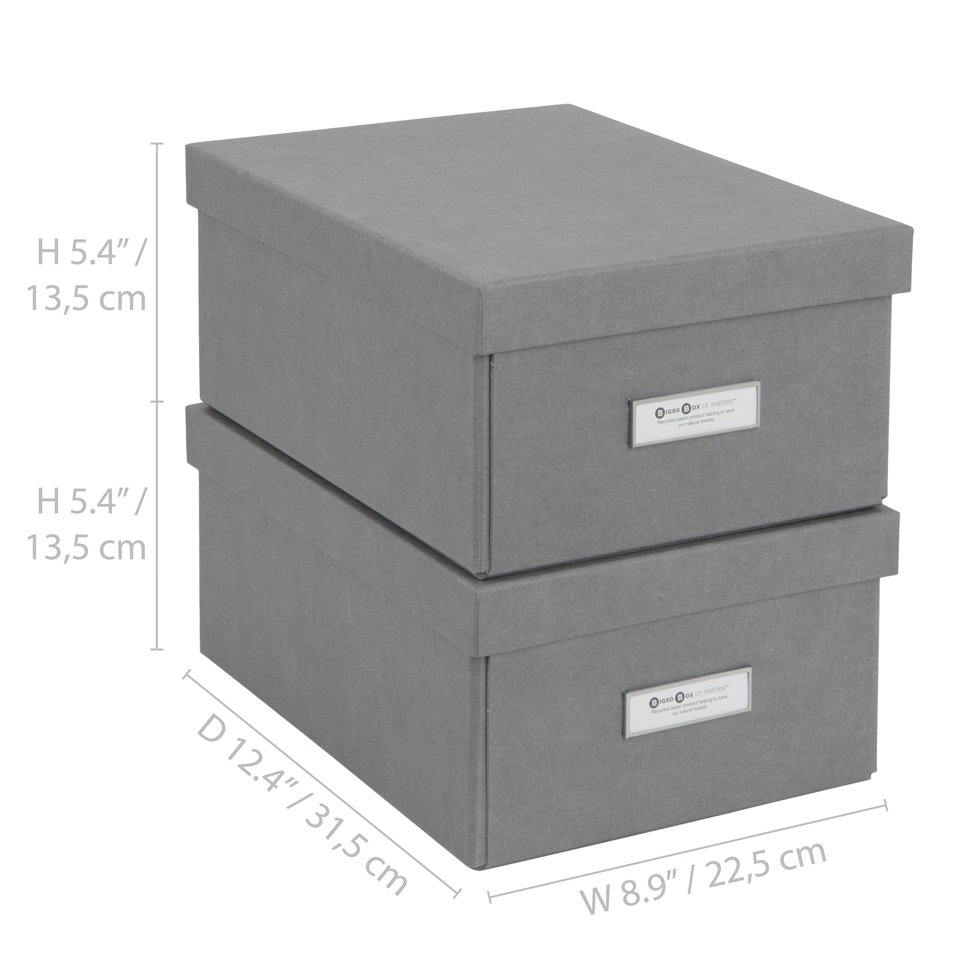 Bigso Karin Grey Collapsible Photo Storage Box 2 Pack