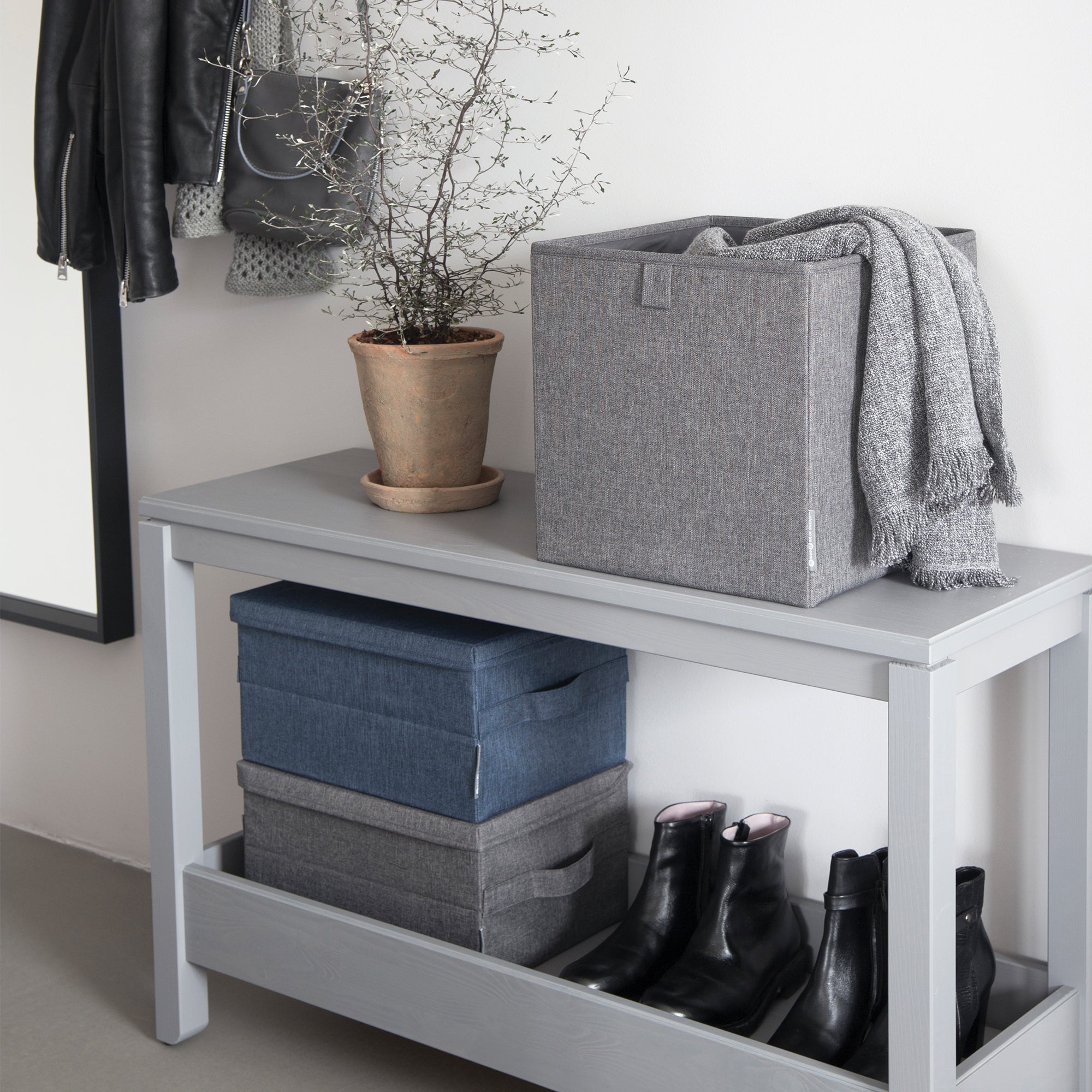 Polyester Storage Box Bigso Soft Foldable Polyester Storage Box with Lid | Stylish and ...