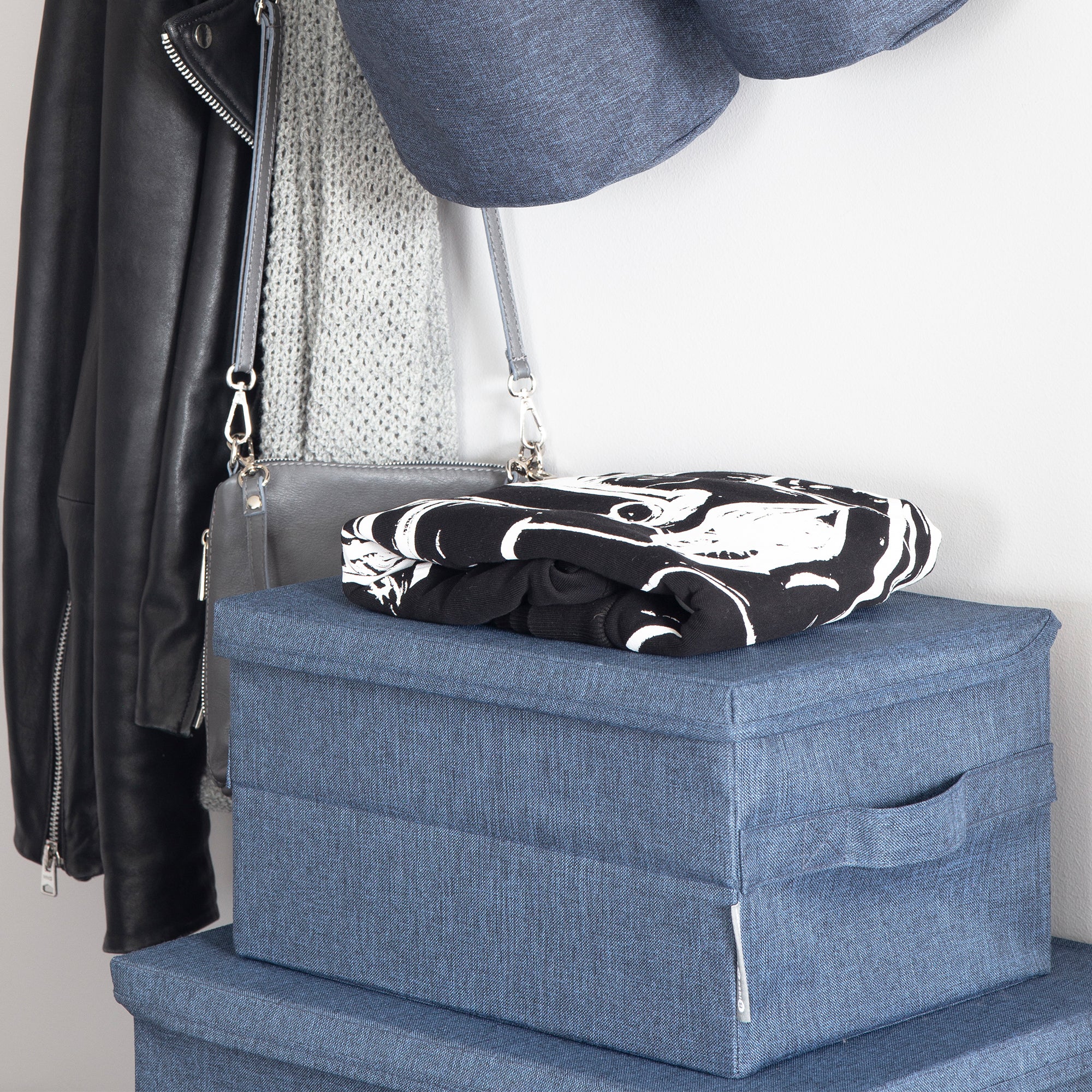 Polyester Storage Box Bigso Soft Foldable Polyester Storage Box with Lid | Stylish and ...