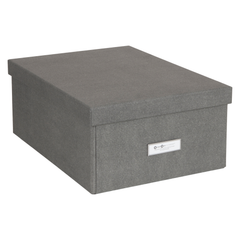 Bigso Katia KD Grey Collapsible Photo Storage Box 11.3"x15.4"x6.4"