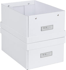 Bigso Karin Collapsible Storage Box - Photo Storage Box - 2 Pack - White