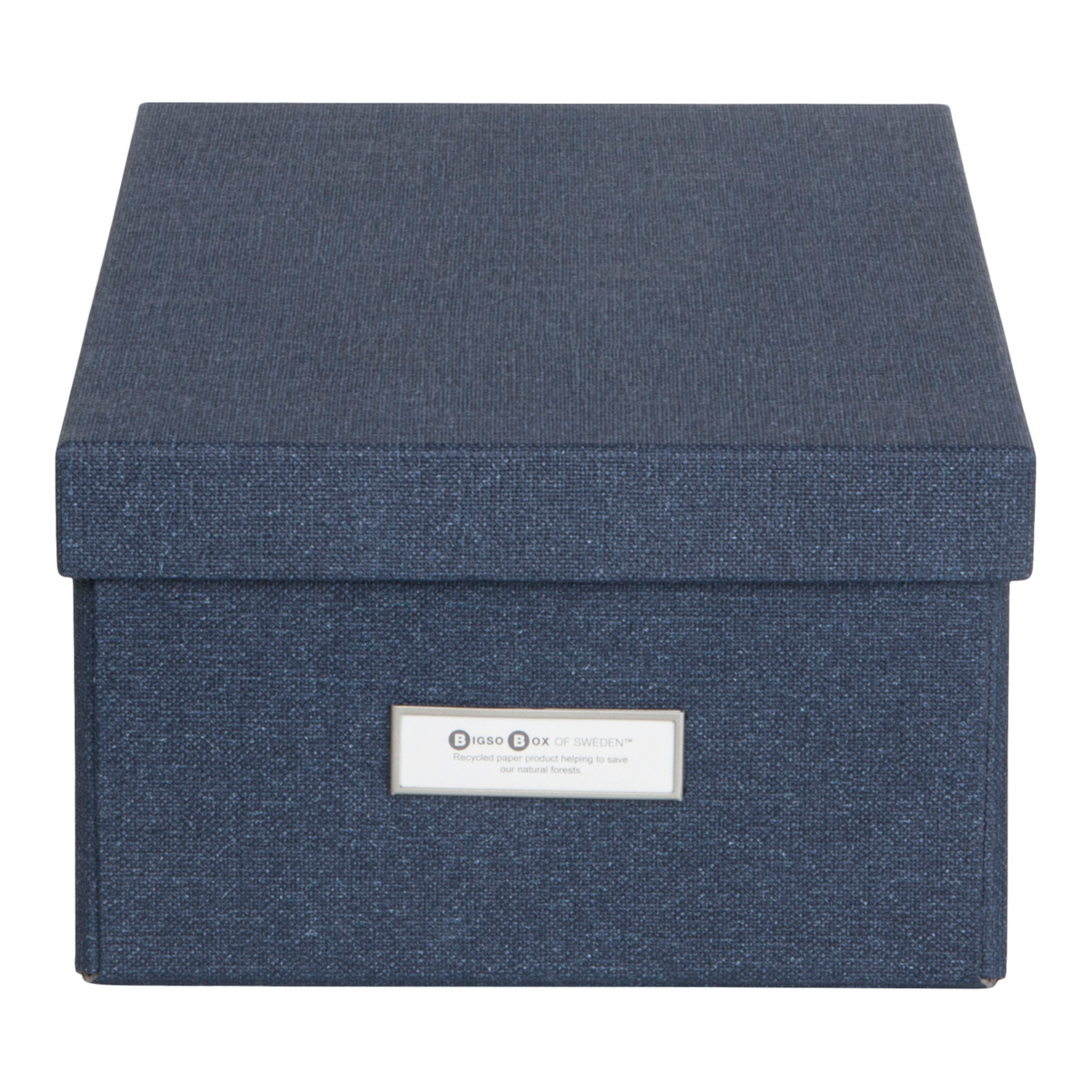 Bigso Katrin KD Blue Collapsible Storage Box | Photo Storage Box | 13.5" x 17.6" x 7.2"