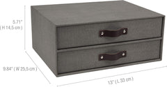 Bigso Oskar Doc Letter Box - 3.3x10x13.8" Gray