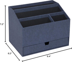 Bigso Greta Desktop Organizer, 16 x 9.4 x 7.2 Inches, Blue