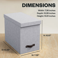 Bigso John Desktop File Box - Storage Solution and Document Organizer for Paperwork - Hanging File Box with Lid - 7.36 in x 13.26 in x 10.51 in