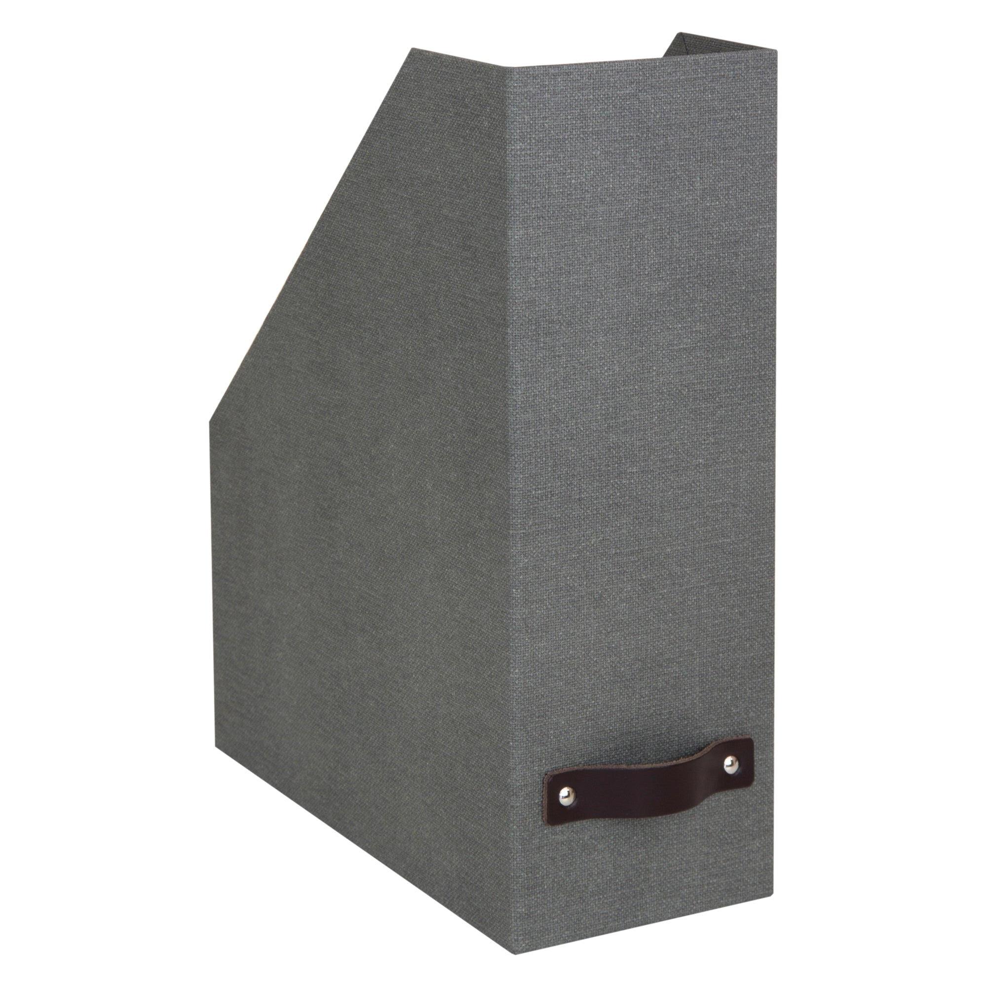 Bigso Estelle Gray Canvas Fiberboard Upright Magazine Storage Box 3 Pack 12.6″ x 13.5″ x 9.8″