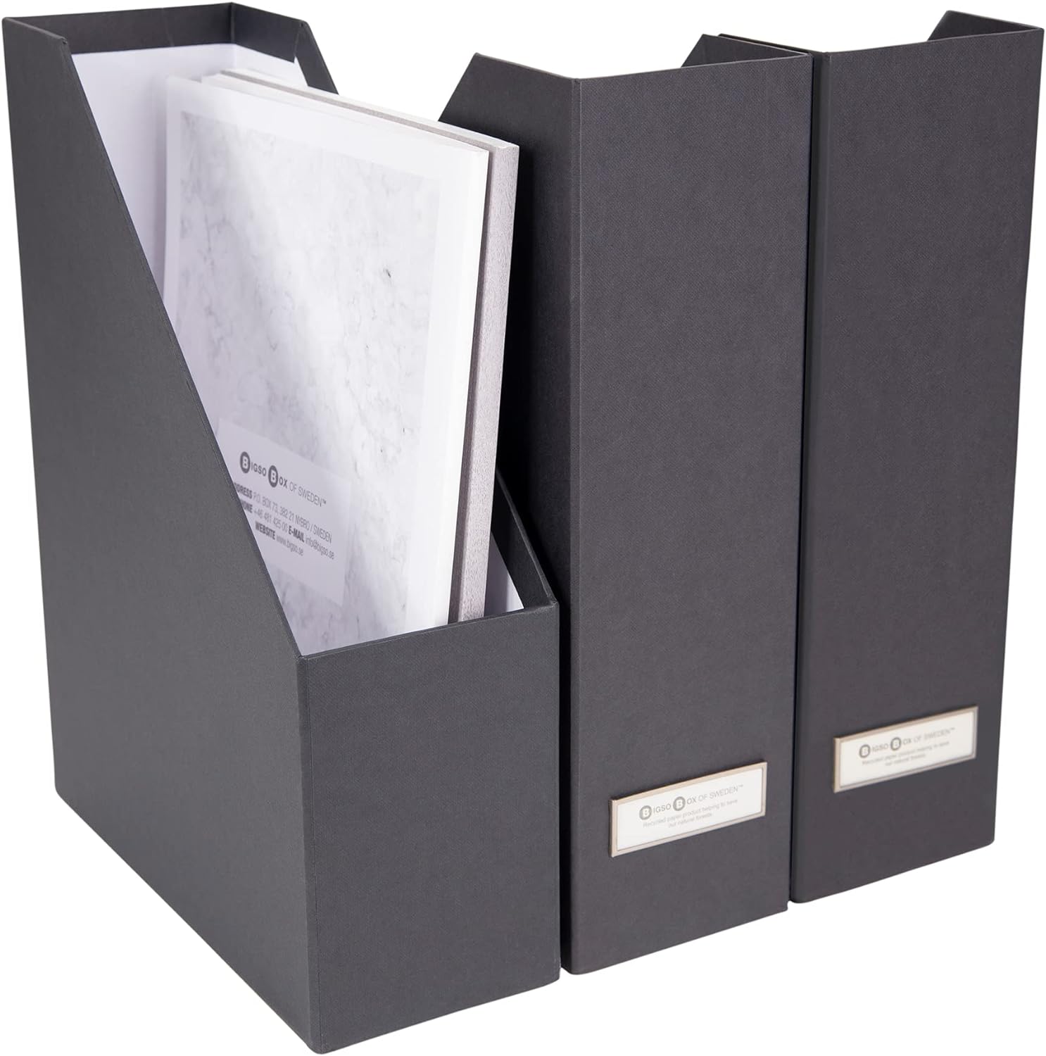 Bigso Viktoria Magazine Organizer | Magazine File Holder 3 Pack