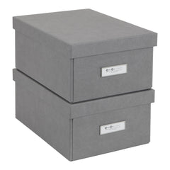 Bigso Karin Grey Collapsible Photo Storage Box 2 Pack