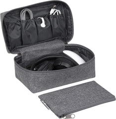 Bigso Grey Travel Organizer with Four Lid Compartments 8.7" x 5.1" x 4.7"