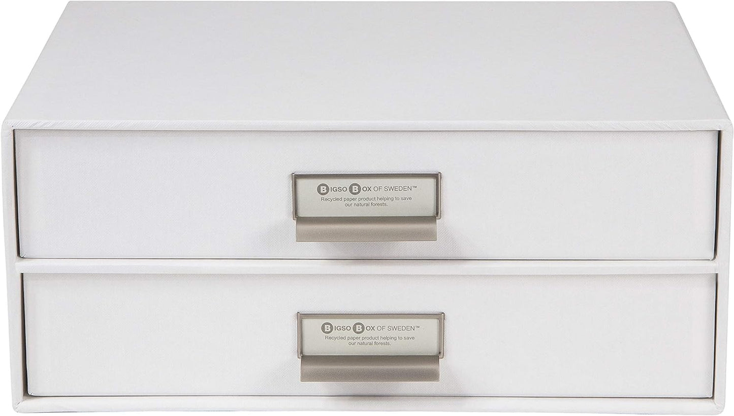 Bigso Birger 2-Drawer Fiberboard Label Frame Document Box