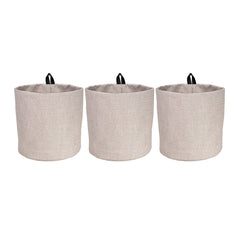 Bigso Soft Hang Around Hanging Storage Basket | 3 Pack | Beige