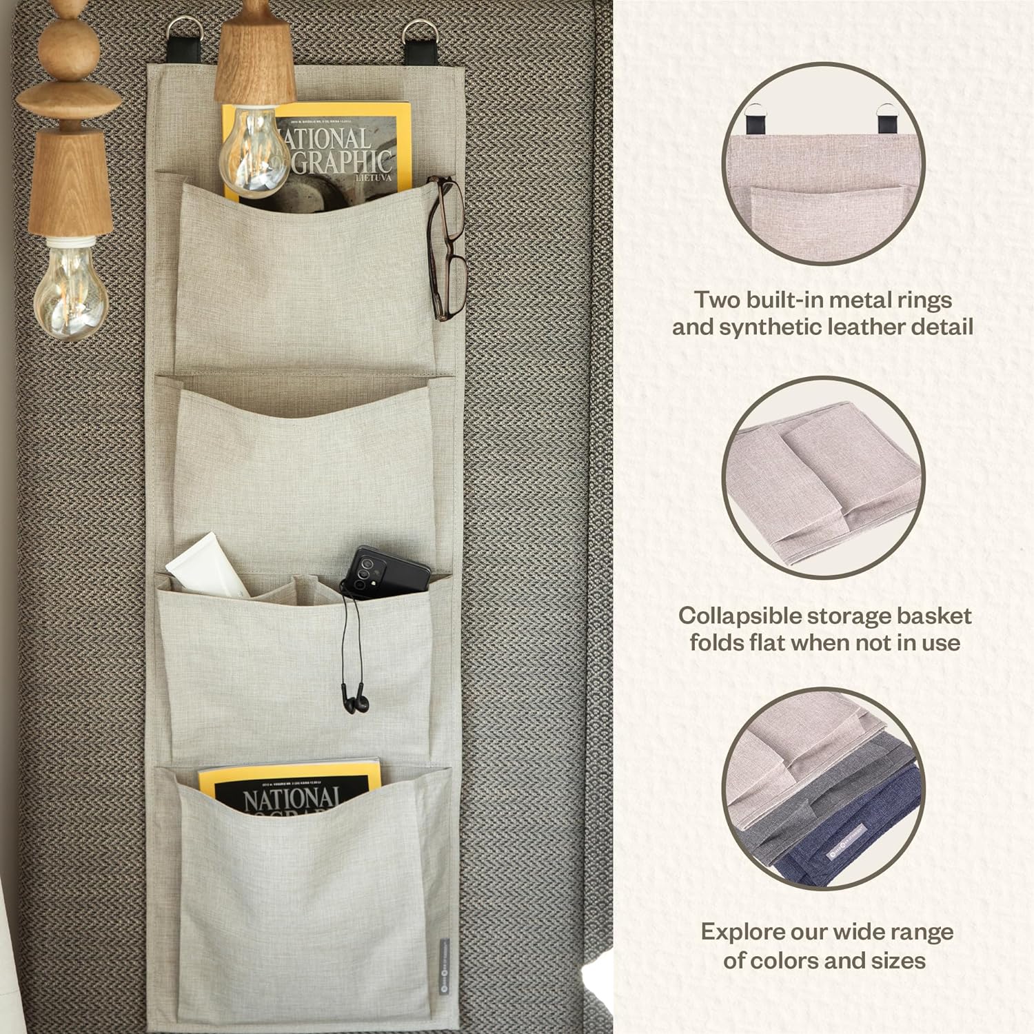 Bigso Soft Hanging Wall Storage Organizer | Back of Door Storage