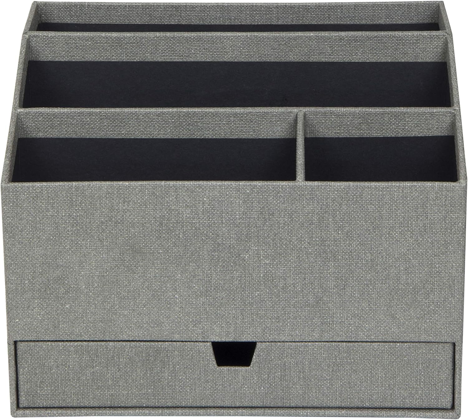 Bigso Greta Grey Desktop Organizer with 4 Compartments and Drawer 9.4” x 6.2” x 7.2”