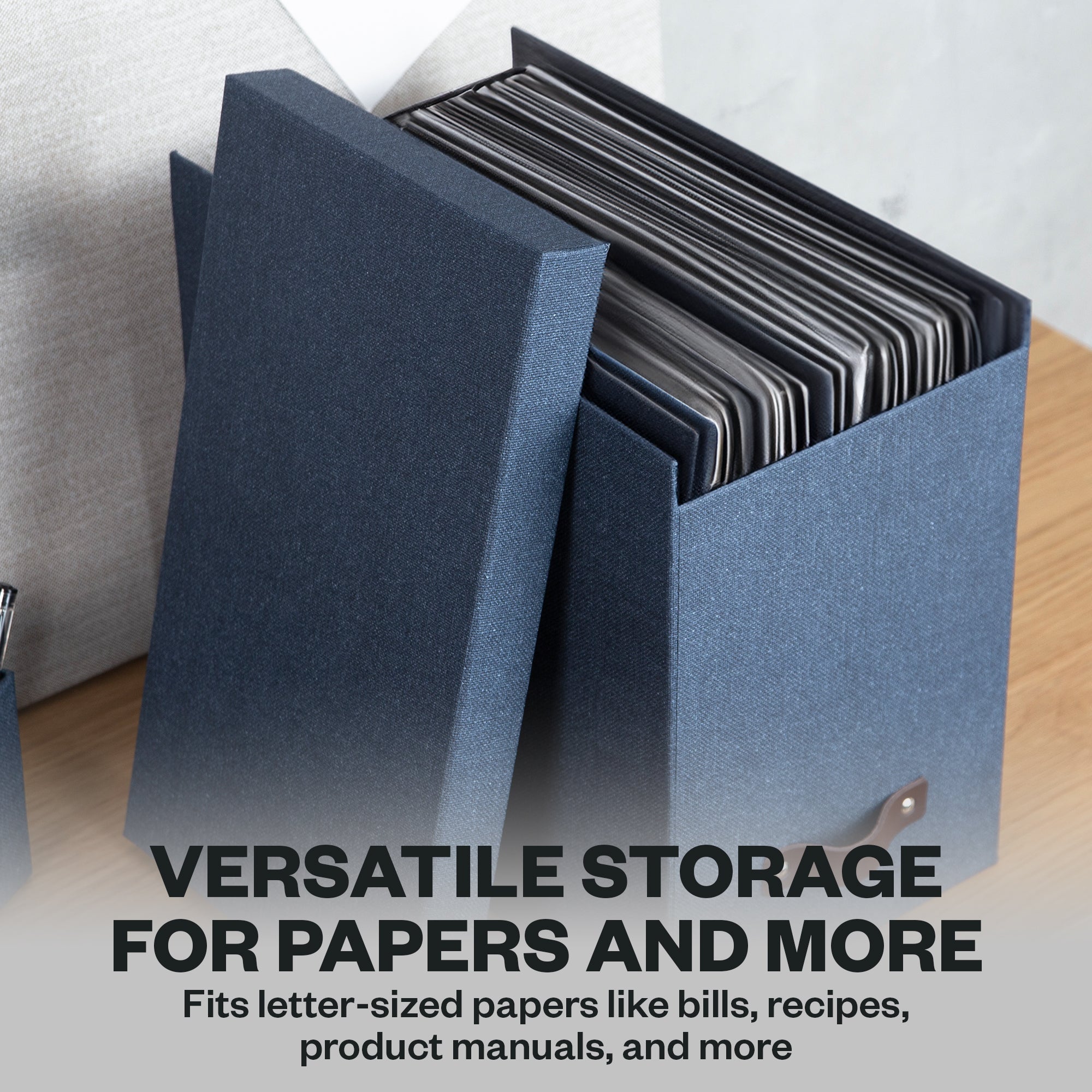File Box Gray Bigso John Desktop File Box | Document Organizer for Paperwork | Grey ...