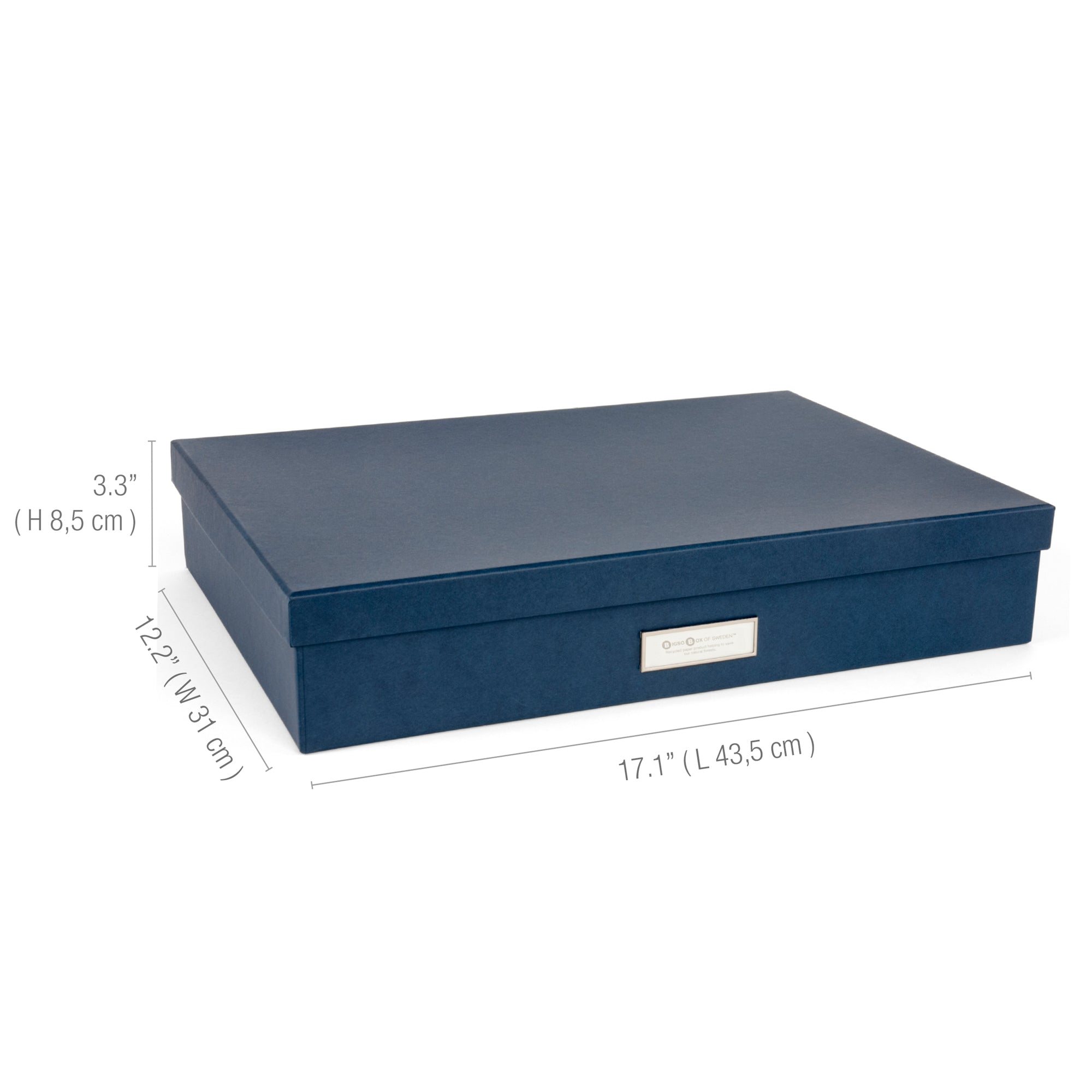 Bigso Sverker Canvas Fiberboard Legal/Art Storage Box, 3.3" x 17.1" x 12.2"