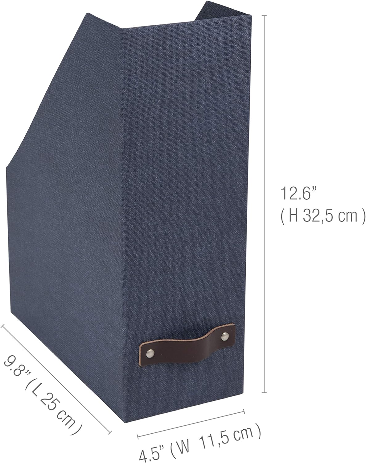 Bigso Estelle Canvas Fiberboard Upright Magazine Storage Box 12.6″ x 4.5″ x 9.8″