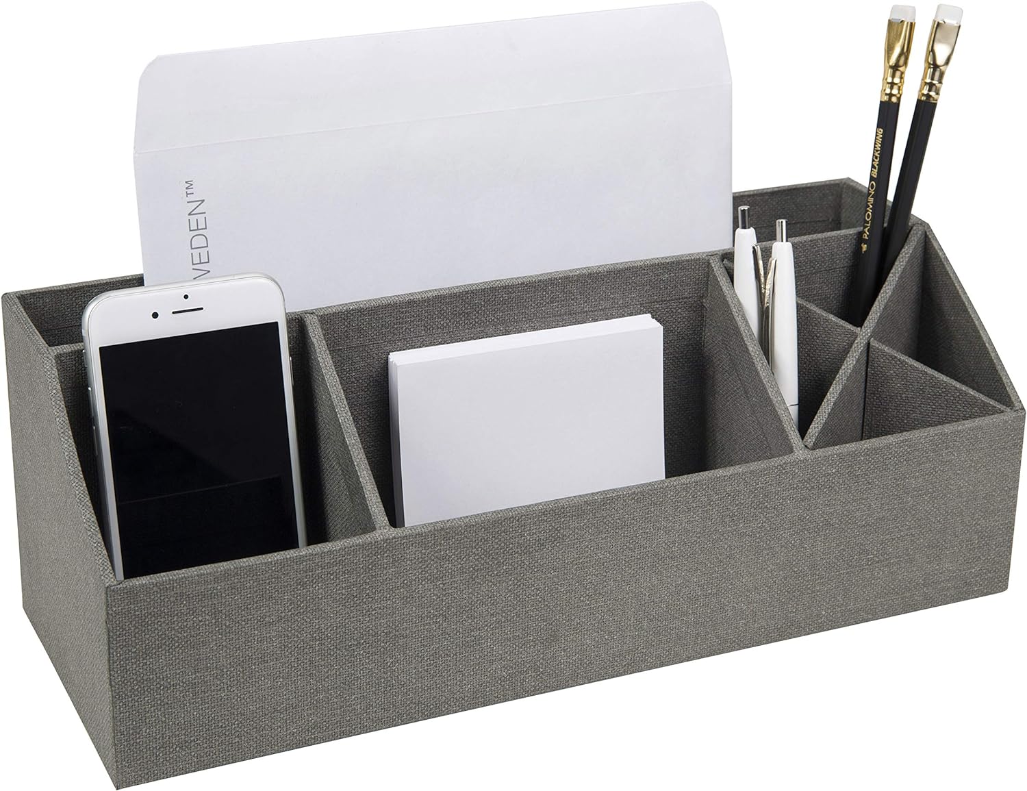 Bigso Elisa Desktop Organizer with 7 Compartments for Customizable Organization 13.1” x 4.9” x 4.9”