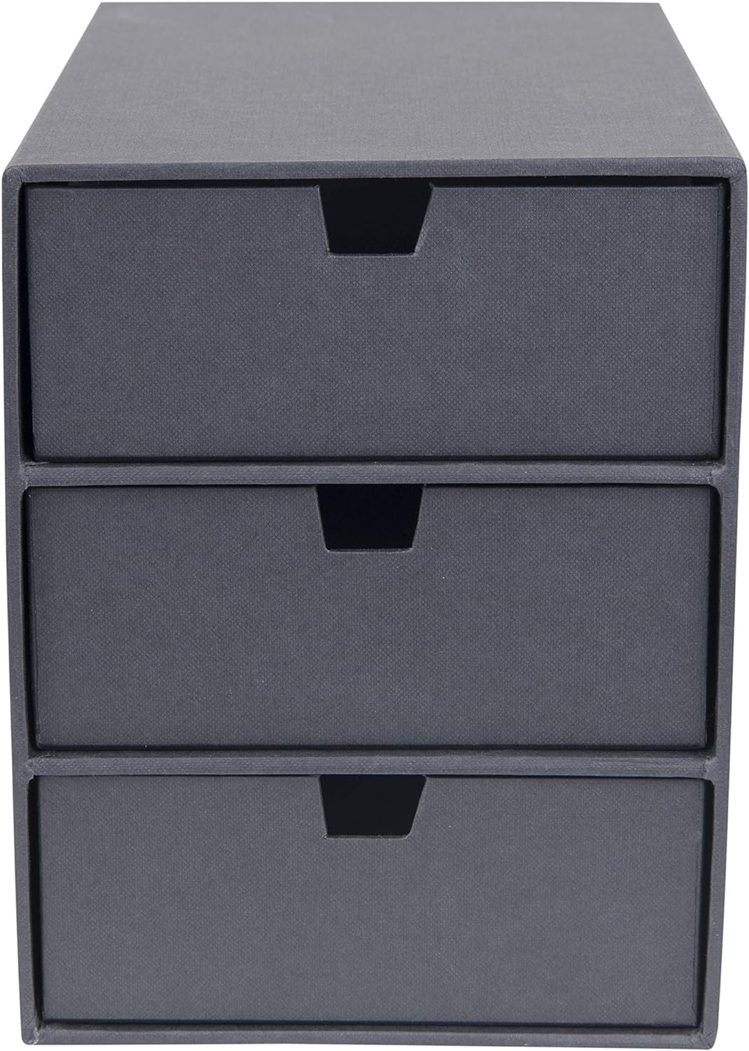 Bigso Ingrid 3-Drawer Canvas Fiberboard Desk Organizer, 8.1" x 6.3" x 9.9"