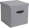 Bigso Logan Collapsible Storage Box KD with Lid for Shelves and Cubical Room Organizers 12.4’’ x 12.4’’ x 12.2’’
