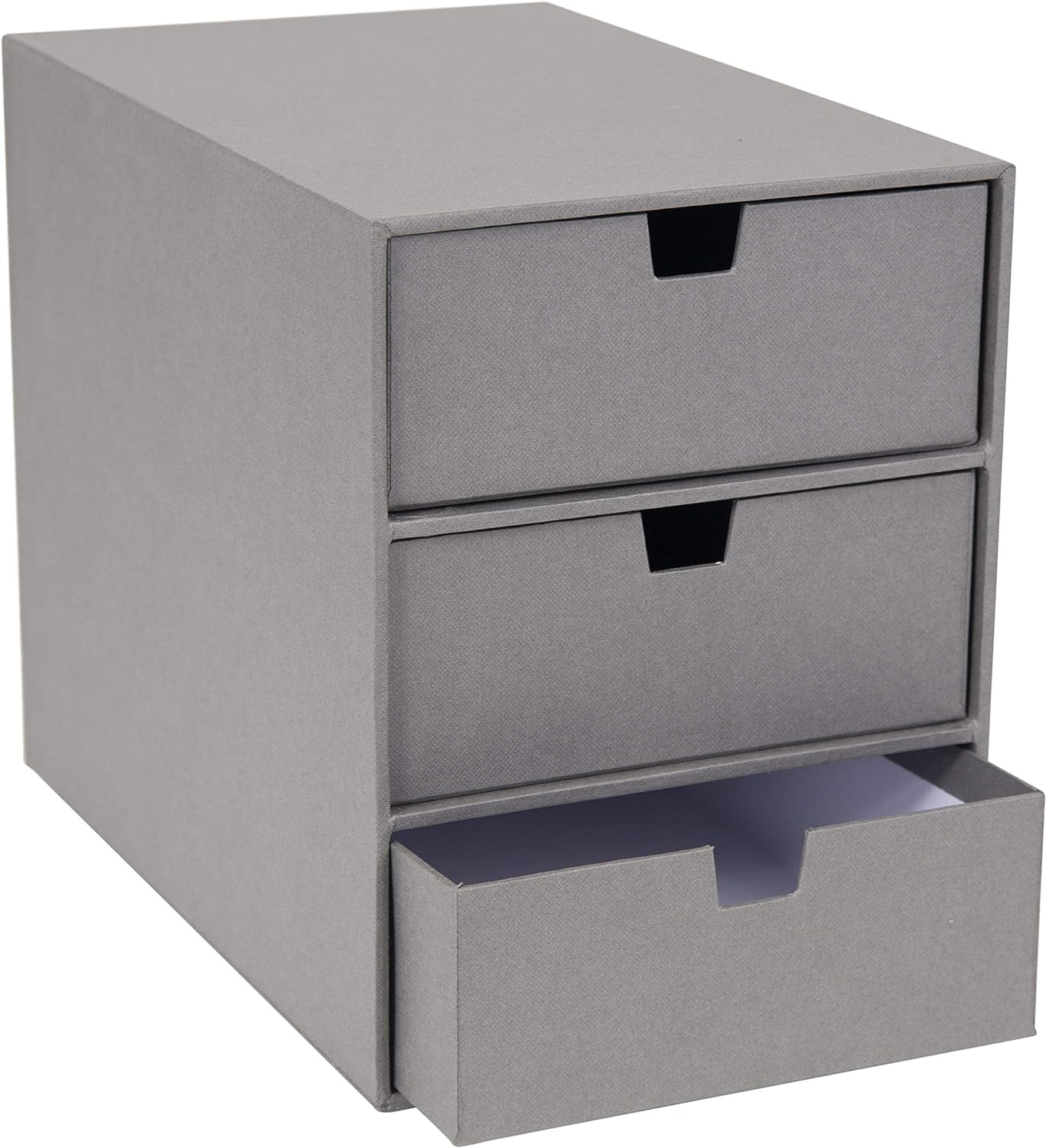 Bigso Ingrid 3-Drawer Canvas Fiberboard Desk Organizer, 8.1" x 6.3" x 9.9"