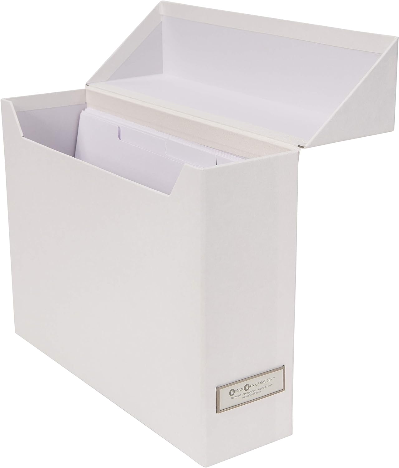 Bigso Lovisa Fiberboard Label Frame 12 File Storage Box 9.4" x 3.7" x 13"