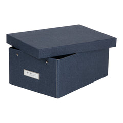 Bigso Katrin KD Blue Collapsible Storage Box | Photo Storage Box | 13.5" x 17.6" x 7.2"