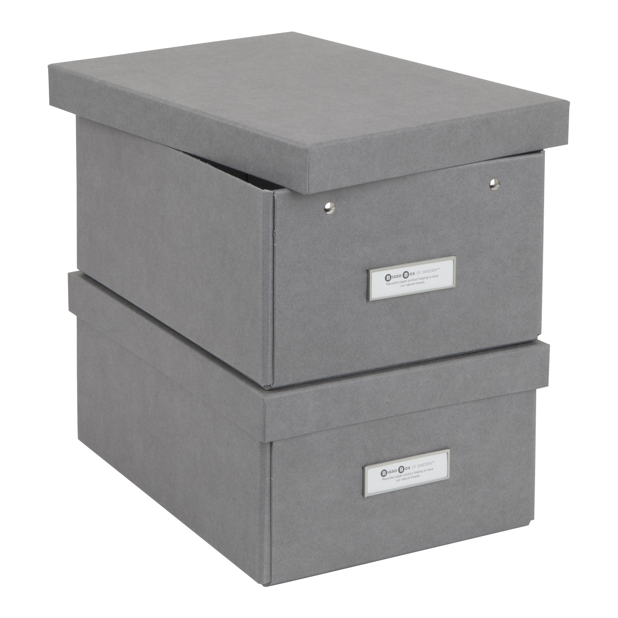 Bigso Karin Grey Collapsible Photo Storage Box 2 Pack