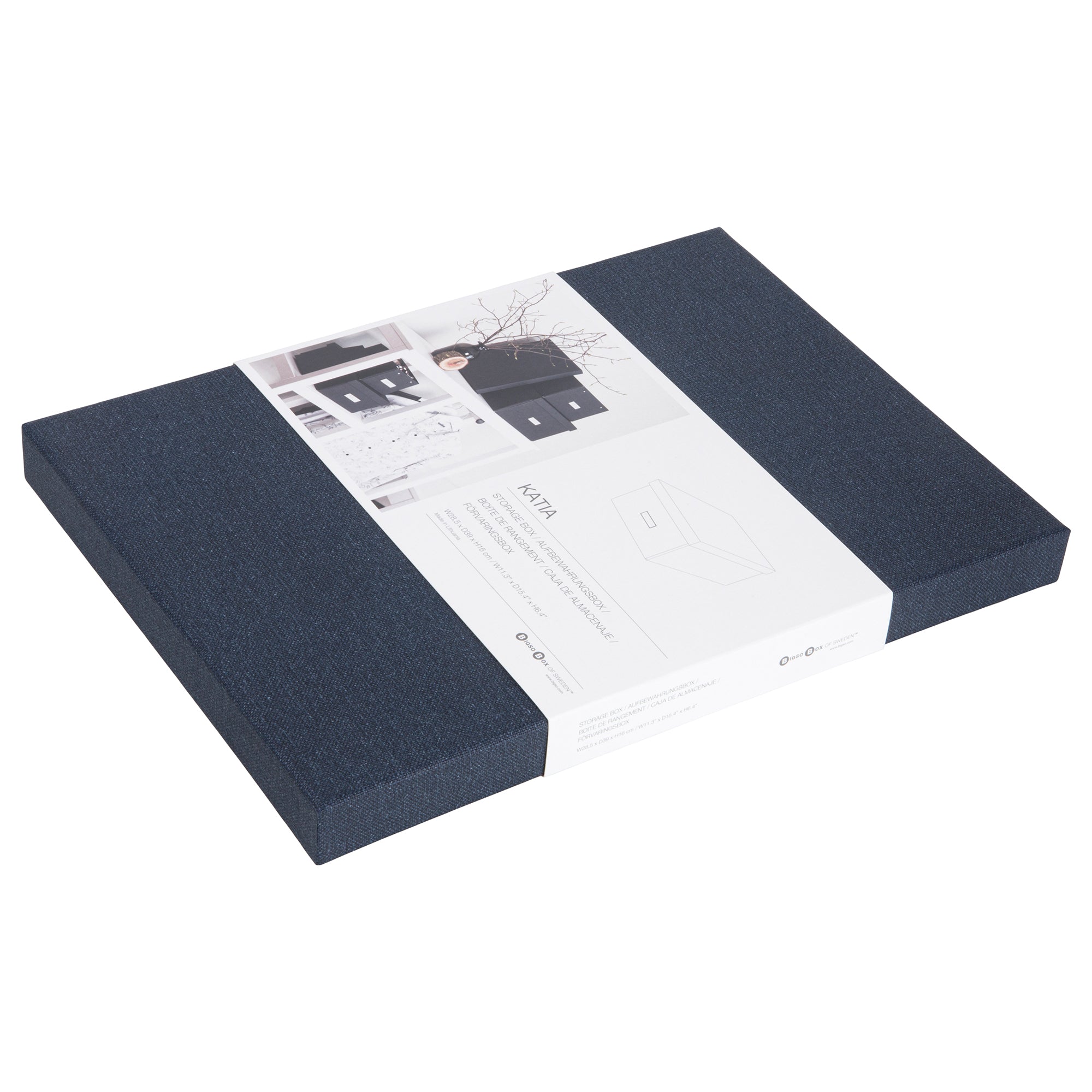 Bigso Katia KD Blue Collapsible Photo Storage Box 11.3" x 15.4" x 6.4"