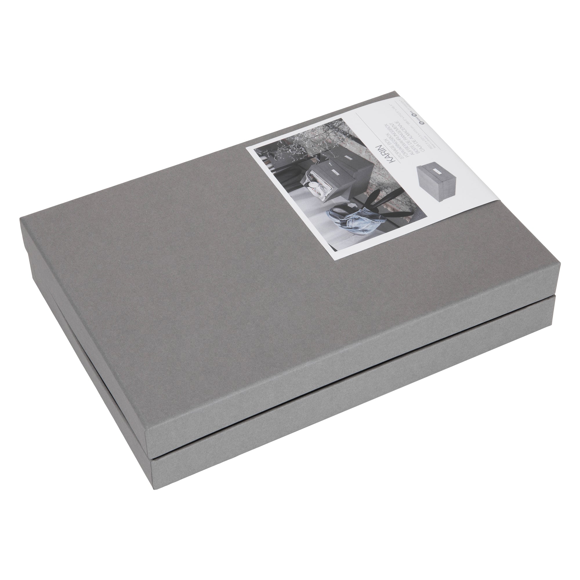 Bigso Karin Grey Collapsible Photo Storage Box 2 Pack