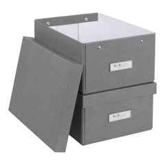 Bigso Karin Grey Collapsible Photo Storage Box 2 Pack