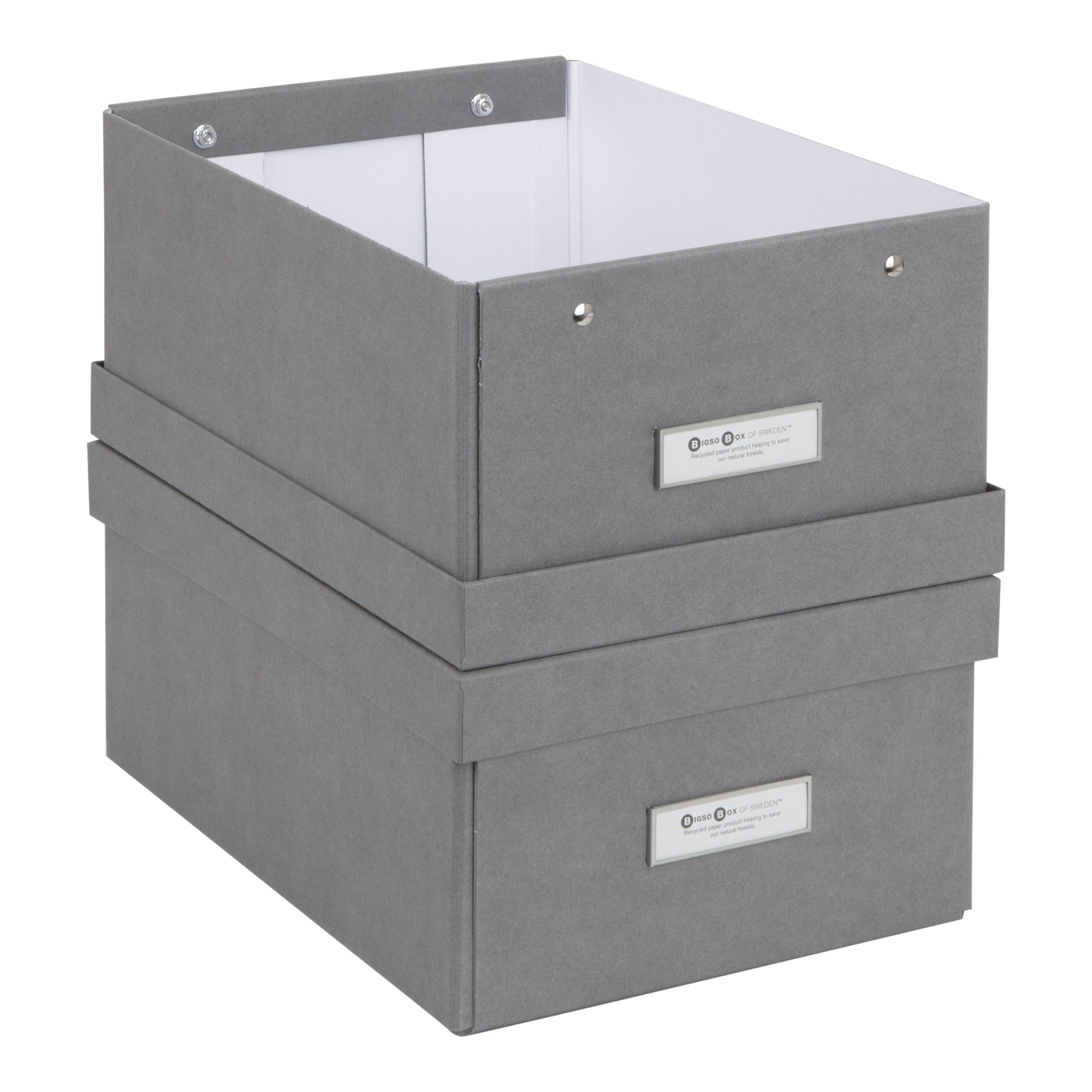 Bigso Karin Grey Collapsible Photo Storage Box 2 Pack